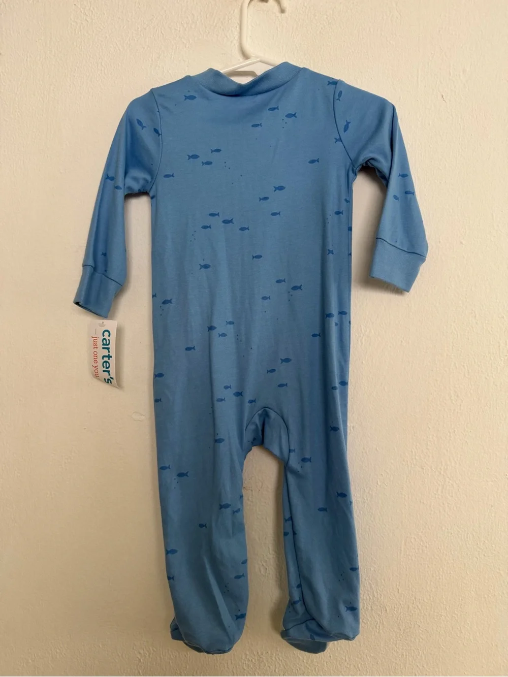 Carter's Light Blue Shark Footed One-Piece Pajama